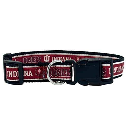 Pets First Collegiate Pet Collar New Version Indiana Hoosiers Dog Collar, Size Small. Best Sports Team Color For Dogs & Cats. A