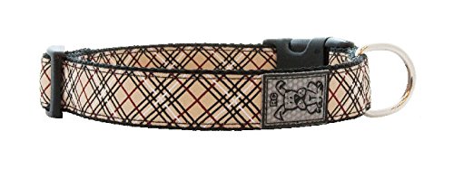 Rc Pets 3/4 Inch Adjustable Dog Clip Collar, Small, Tan Tartan