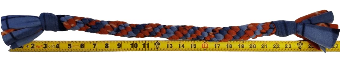 Dog Puppy Tug Pull Toy Rope Play Durable Interactive Entertaining Heavy Duty Fleece Square Braid (Orange)