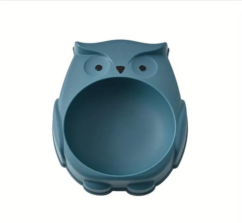Owl Shaped Dog Feeder Bowl, Plastic NonSlip Food Bowl Water Bowl, Cute Dog Feeding Dish Bowl (Multicolored)