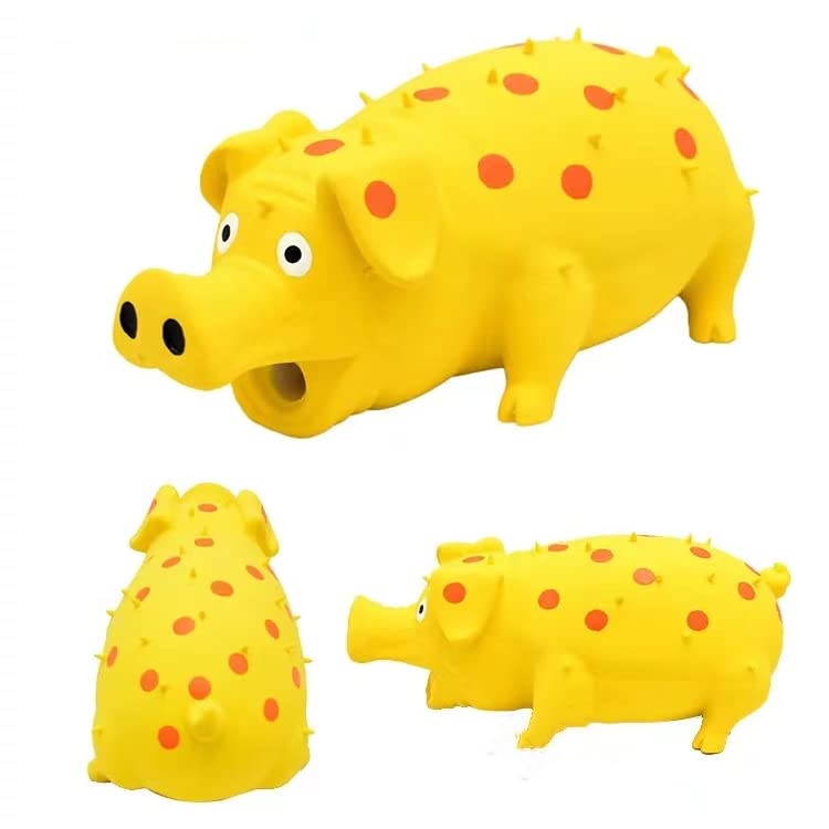 ZHENJIER Squeaky Pig Dog Toys, 2 Pack Grunting Pig Dog Toy That Oinks Grunts for Small Medium Large Dogs, Grunting Pig Sound Pla