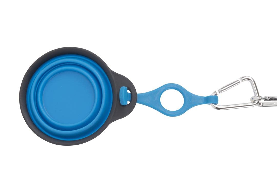 Dexas Pets Collapsible Travel Pet Cup With Bottle Holder And Carabiner, Pro Blue