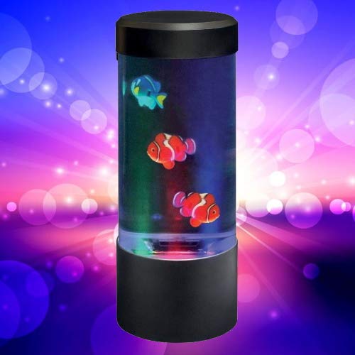 Lightahead Led Mini Desktop Fantasy Fish Lamp With Color Changing Light Effects. A Sensory Synthetic Fish Tank Aquarium Mood Lamp. Excellent Gift