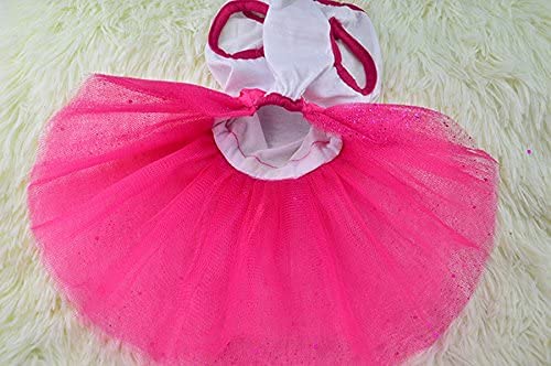 Idepet Spring Summer Pet Dog Cat Puppy Tutu Princess Dress Heart Printed Lace Skirt Clothes Pet Apparel (Xs)