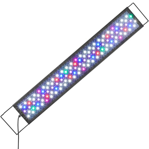 Vevor Aquarium Light With Lcd Monitor, 22W Full Spectrum Fish Tank Light With 24/7 Natural Mode, Adjustable Brightness & Timer -