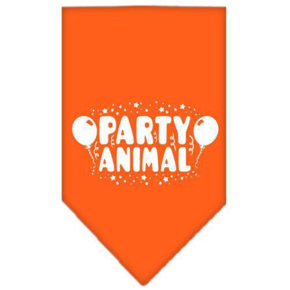 Mirage Pet Products Party Animal Screen Print Bandana for Pets, Small, Orange