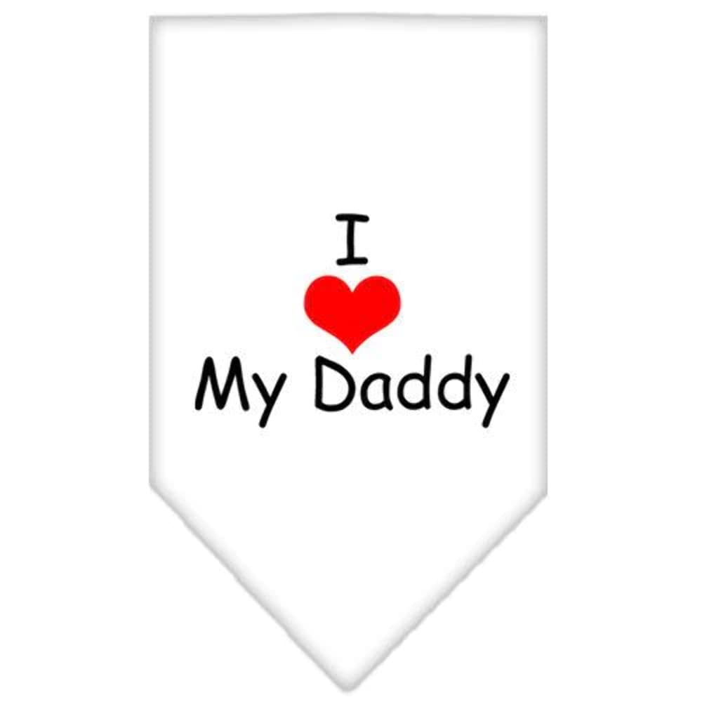 Mirage Pet Products I Heart My Daddy Screen Print Bandana for Pets, Large, White