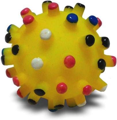 PSK PET MART Squeeze Toy Ball with Round Studs Medium (Pack of 2) Rubber Ball for Dog