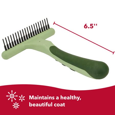 Coastal Pet Safari Double Row Undercoat Rake - Gentle Dematting And Deshedding Grooming Comb For Dogs