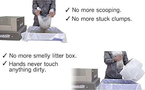 Speedysift V1 Open-Top Litter Box Starter Kit, Includes 56Ct Disposable Sifting Liners, Plastic Cardboard Box