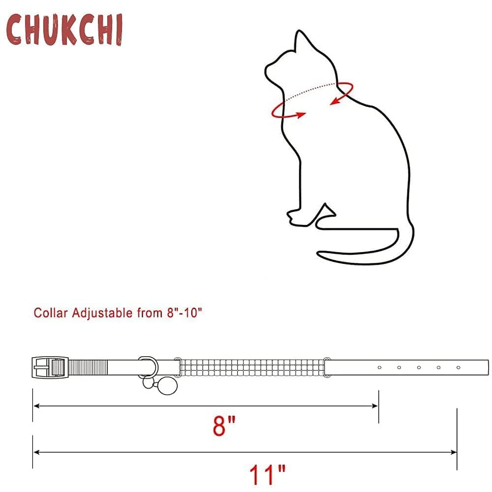 Chukchi Soft Velvet Safe Cat Adjustable Collar Bling Diamante With Bells,11 Inch For Small Dogs And Cats (Pink)