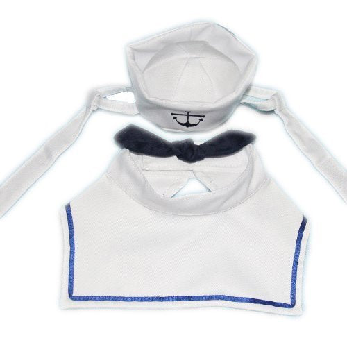 Dogs Kingdom Cat Dog Sailor Costume Hat Navy Tie Pet Sailor Costume Set White One Size
