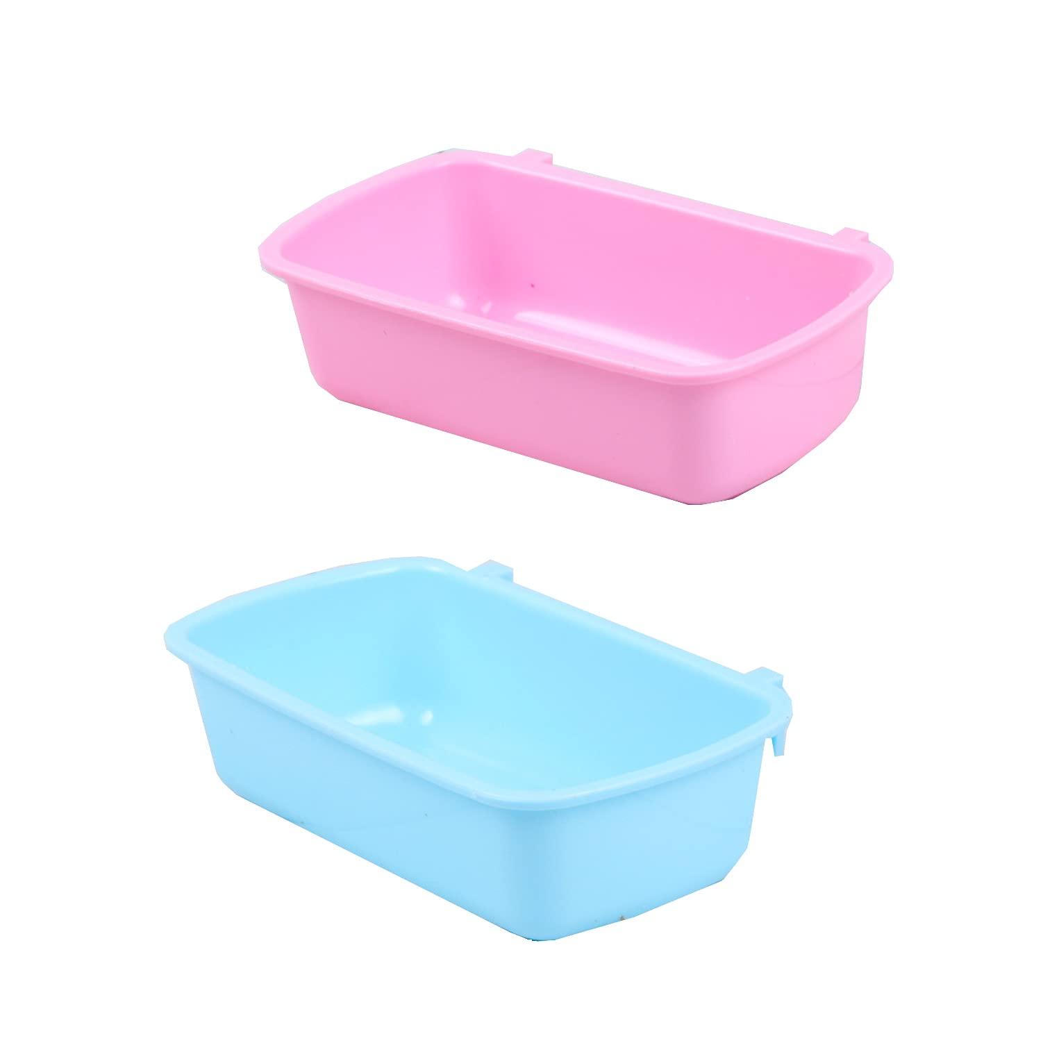 Small Animal Feeder Bowl Basic Dish Covenient Hanging Cups - 2 Pack Bath Food Water Bowls for Birds Hamsters Mice Rats Small Pet