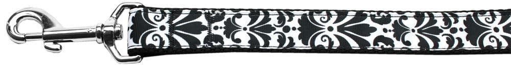 Pet Dog & Cat Nylon Leash, "Damask" *Available in 10 different colors!* Black 5/8" w x 6 ft. leash
