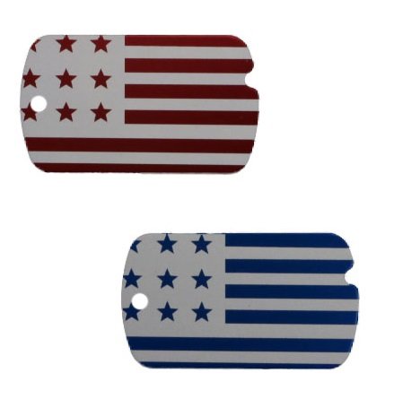 Lobo Commander Custom Engraved Patriotic American Flag Id Tags For Dogs & Cats - Personalized With Up To Five Lines Of Text - Al