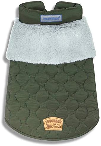 Touchdog Furrostbite Fur And Fleece Fashion Dog Jacket Large/Green