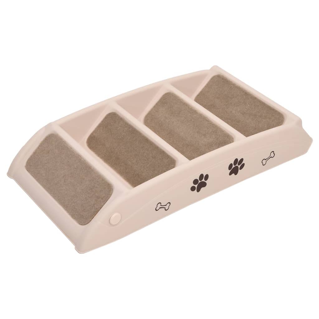 vidaXL Foldable Dog Stairs Cream 62x40x49.5cm