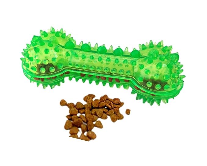 Woofy Durable And NonToxic Natural Rubber Spike Bone Treat Dispenser Toy Ideal For Teeth Cleaning And Chewing Aggressive Chewer