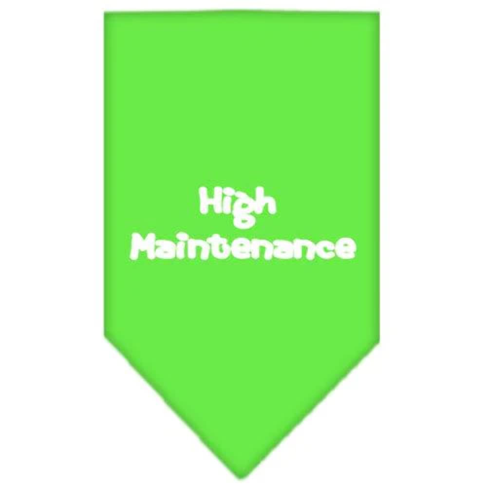 Mirage Pet Products High Maintenance Screen Print Bandana for Pets, Large, Lime Green