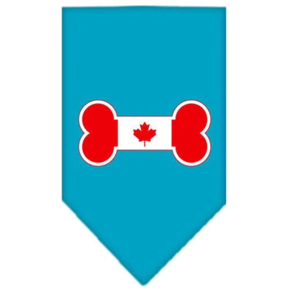 Mirage Pet Products Bone Flag Canadian Screen Print Bandana for Pets, Small, Turquoise