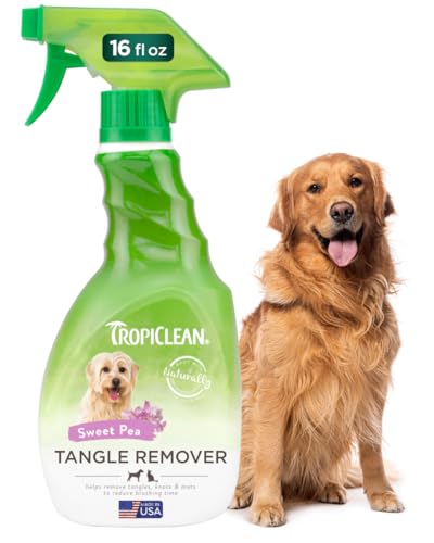 Tropiclean Dog Detangler Spray Dematting, Leave In Conditioner, Perfect For Doodles & All Coat Types, Sweet Refreshing Scent, Made In The Usa, 16 Oz.
