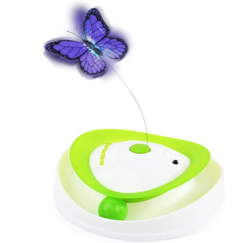 Dog Trust Motion Activate Cat Toys Interactive Flutter Butterfly Kitten Enrichment Toy With One Replacement For Indoor Cats Pack