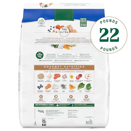 Nutro Ultra Large Breed Puppy Dry Dog Food, Chicken, Lamb and Salmon Protein Trio, 22 lb Bag