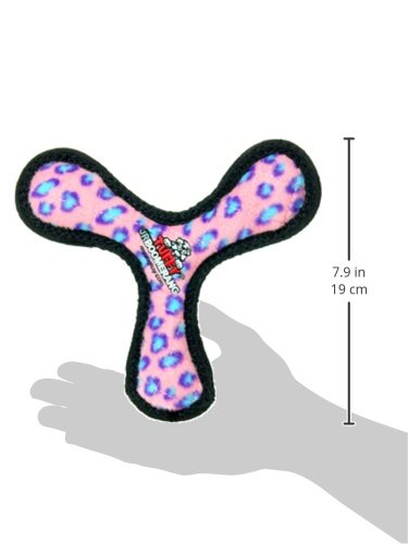 Tuffy - World'S Tuffest Soft Dog Toy -Ultimate Boomerang-Squeakers-Multiple Layers.Made Durable, Strong & Tough.Interactive Play(Tug, Toss & Fetch).Machine Washable & Floats (Junior, Pink Leopard)