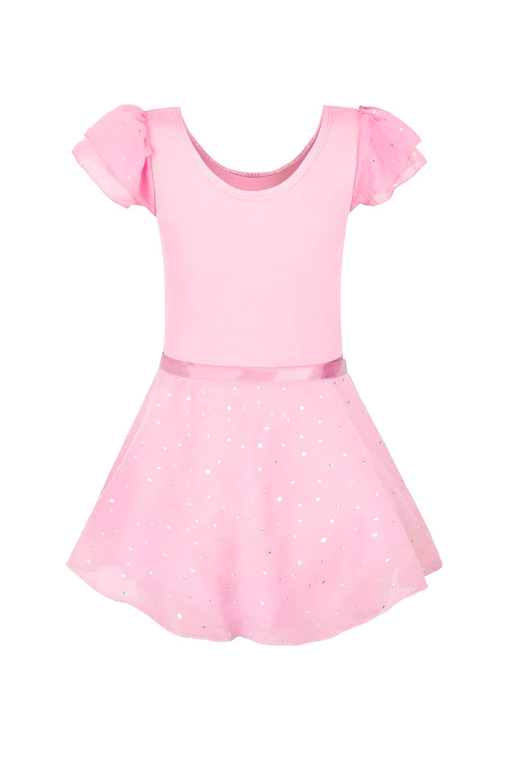 Eqsjiu Pink Ballet Leotards For Girls 5T Size 6 6-7 Years Old 5-6X Skirted Leotards With Skirts Ruffle Sleeve Dance Leotards For