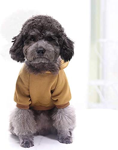 Idepet Pet Dog Hoodies Dog Clothes For Small Dogs Vest Chihuahua Clothes Warm Coat Jacket Autumn Puppy Outfits Cats Dogs Clothing(2Xl, Coffee)