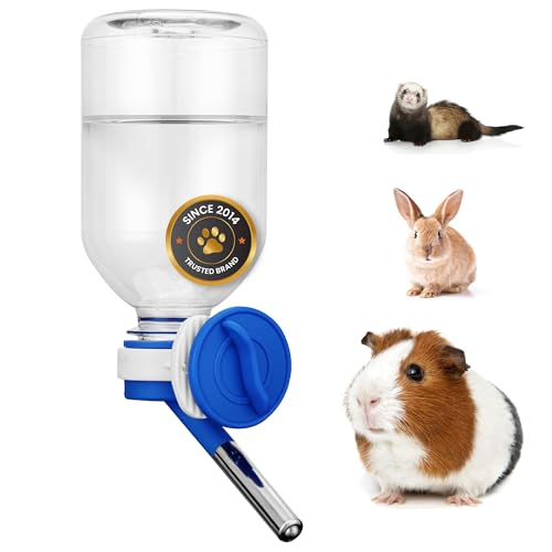 Choco Nose No-Drip Water Bottle/Feeder for Small Pets, 11.2 oz, Blue, Ideal for Guinea Pigs, Hamsters, Bunnies, and Ferrets
