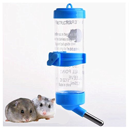 Hypeety Hamster Water Bottle Guinea Pig Water Bottle Hamster Water Dispenser No Drip Water Feeder Bottle For Syrian Dwarf Hamster Gerbils Guinea Pig 125Ml (4.4 Oz) 1Pcs Random Color