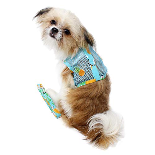 Doggie Design Cool Mesh Dog Harness With Leash Pineapple Luau (X-Small)