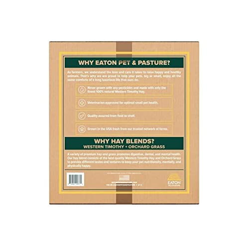 Eaton Pet and Pasture Naturally Grown, Premium, 1st Cut Blend, Western Timothy Hay Orchard Blend, Small Animal Food, Sustainable