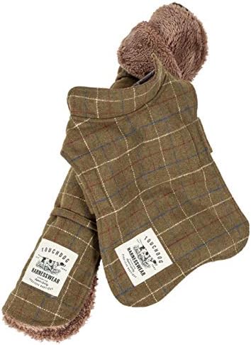 Touchdog  2In1 Windowpane Plaided Dog Jacket With Matching Reversible Dog Mat, Olive Green Plaid  Medium