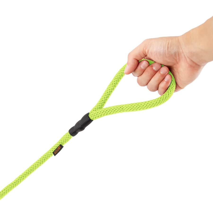 Gooby Mesh Leash - 4 FT Breathable Polyester Leash for Small Dogs - Lime Color, Model 10017-GRN-ONE