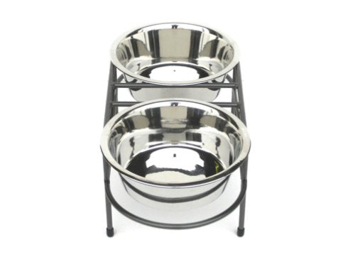 NMN Products Mesh Double Bowl Elevated Diner - 7&quot; Tall