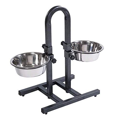 Dog Trust Dog Feeding Bowl With Adjustable U Shape2 X 750 Ml Stainless Steel Bowl Set, Dog Elevated Diner Bowl Tiny 750 Ml,?8 C