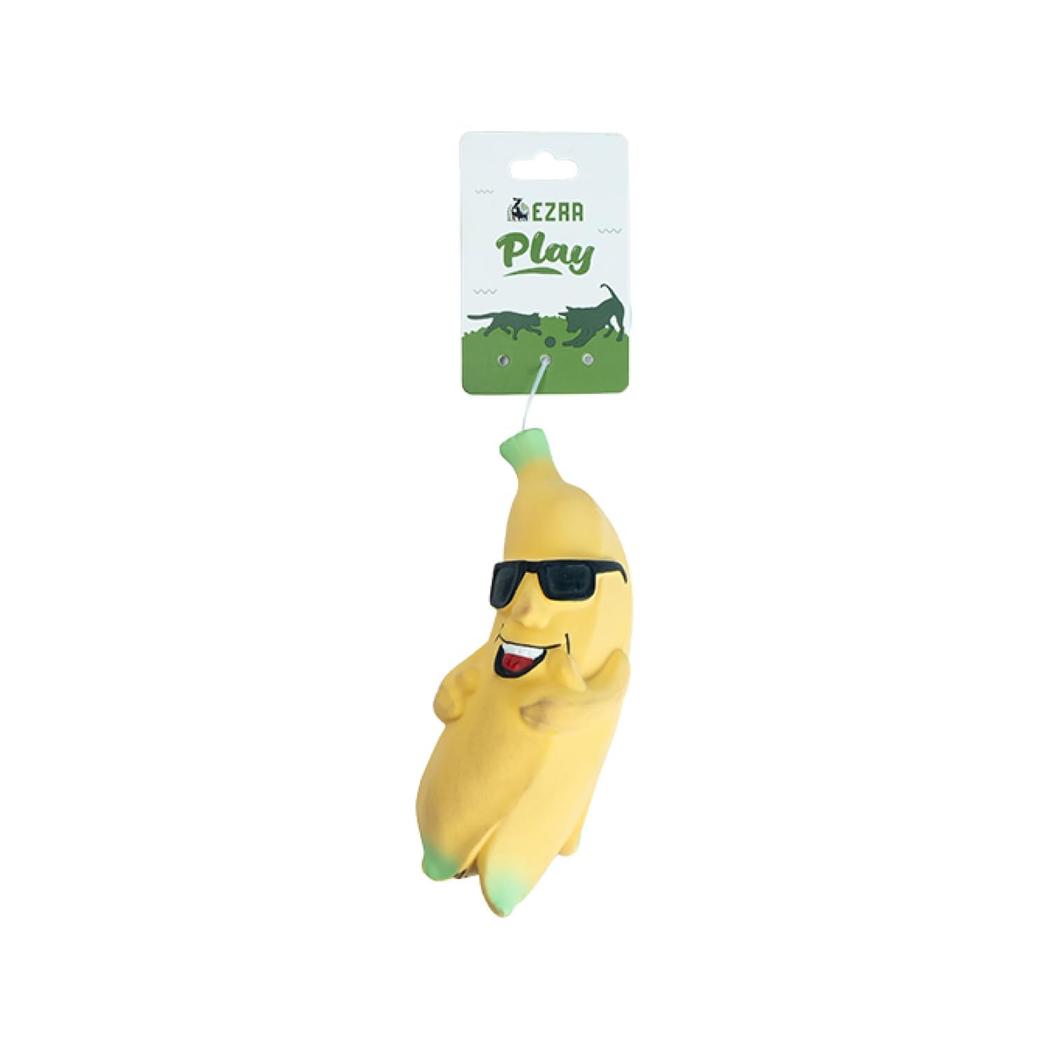 EZRA Banana Dog Toy | Durable Latex Squeaky Chew Toy for Dogs | Interactive Fetch, Toss & Play | NonToxic, Easy to Clean, Light