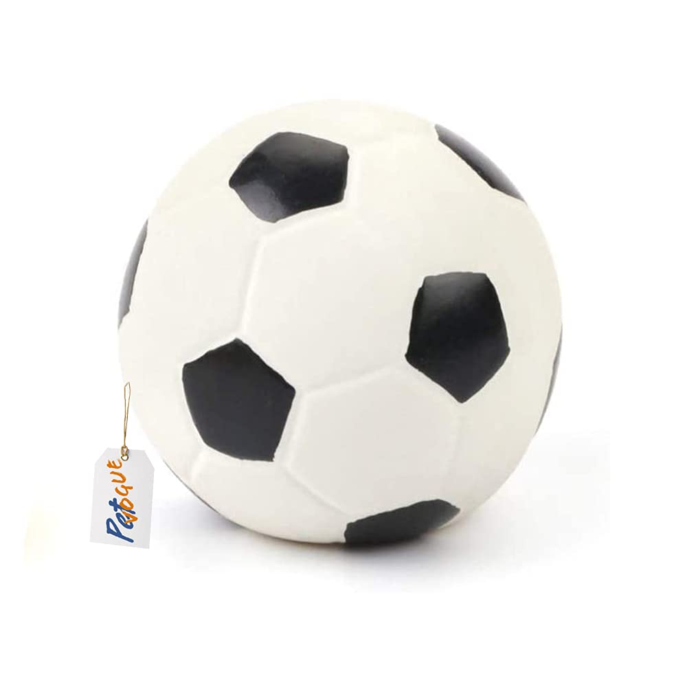 Petvogue Natural Rubber Football Ball Dog Chew Toy, Puppy Teething Toy With Squeaky Voice, 2.56 Inches. Only For Small Dogs And 