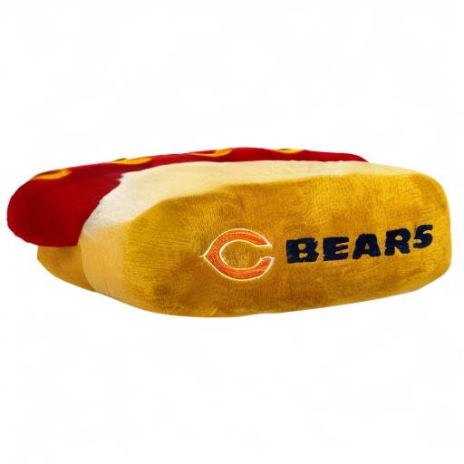 Pets First NFL Chicago Bears HOT Dog Plush Dog & CAT Squeak Toy - Cutest HOT-Dog Snack Plush Toy for Dogs & Cats with Inner Sque