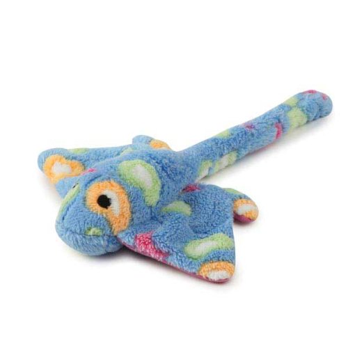 Zanies Sea Charmers Dog Toys Ocean Creature Squeak Toy Seahorse Fish Stingray Sets Too (Blue Stingray)