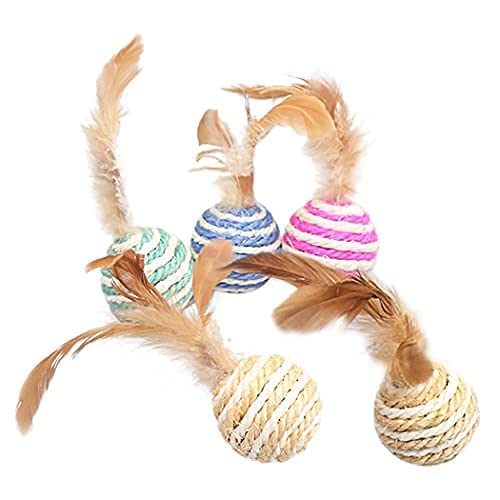 Rvpaws Sisal Ball Cat Toys Interactive Kitten Training Balls Bite Resistant Cat Toys Interactive Cat Toy Ball Scratch Ball Cat L