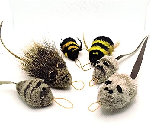 Litterboy Critter Pack Combo Mice-Bee - Cat Mouse Toy Accessory Fits Popular Wand Toys Cats Love!