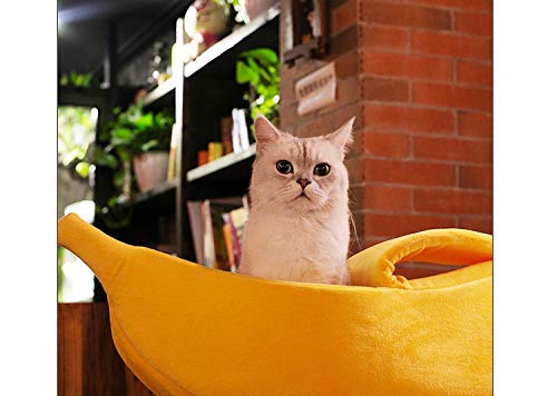 · Petgrow · Cute Banana Cat Bed House Extra Large Size, Christmas Soft Cat Cuddle Bed, Lovely Pet Supplies For Cats Kittens Rabbit Small Dogs, Yellow