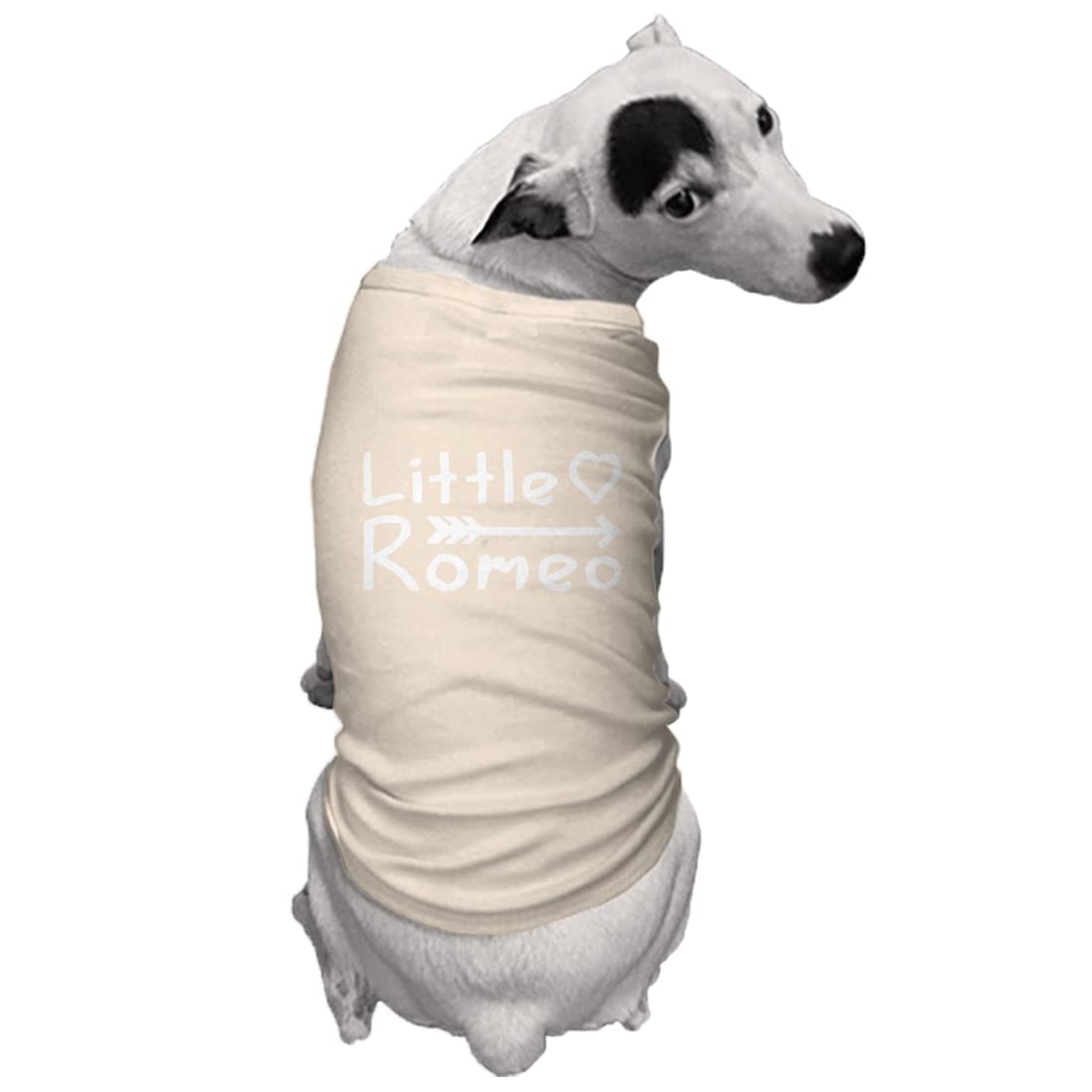 Little Romeo - Stud Handsome Cute Juliet Love Dog Shirt (Natural, 3X-Large)