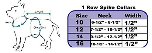 Mirage Pet Products Crystal and Neon Green Spikes Dog Collar, Size 14, Black