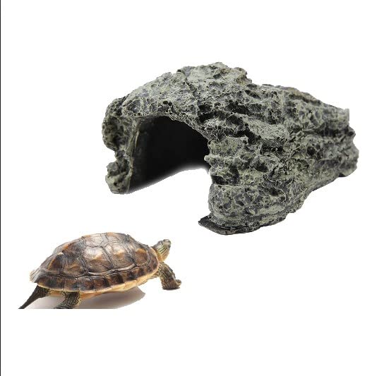 Reptile Hideouts Basking Reptile Hide Lizards s Resin Hiding Cave Ornament for Aquarium Reptile Terrarium(S)