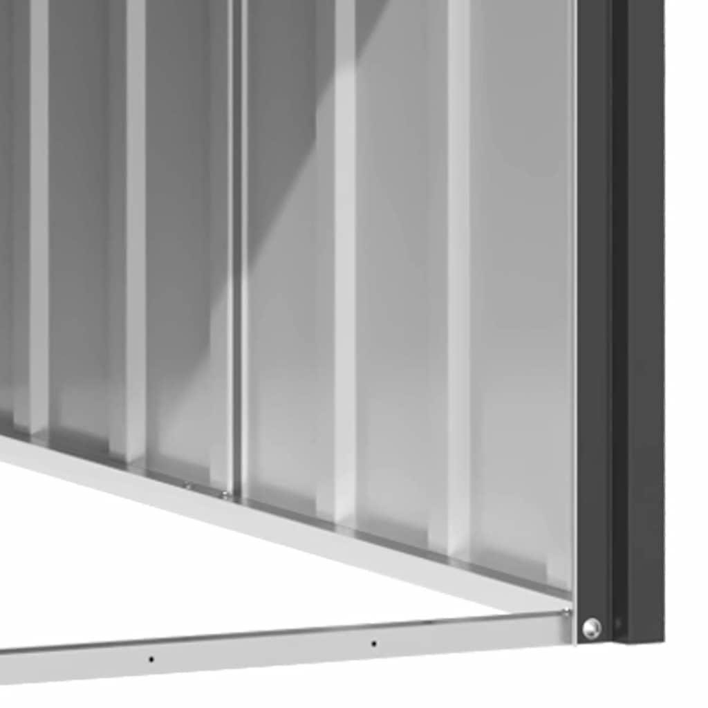 vidaXL Dog House, Outdoor Pet Kennel with Weather Resistant Roof, Durable Outdoor Puppy Shelter Kennel for Pet, Anthracite Galvanized Steel