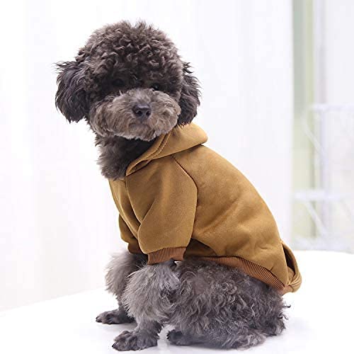 Idepet Pet Dog Hoodies Dog Clothes For Small Dogs Vest Chihuahua Clothes Warm Coat Jacket Autumn Puppy Outfits Cats Dogs Clothing(2Xl, Coffee)